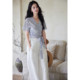 1oo cotton blue embroidered top design suit