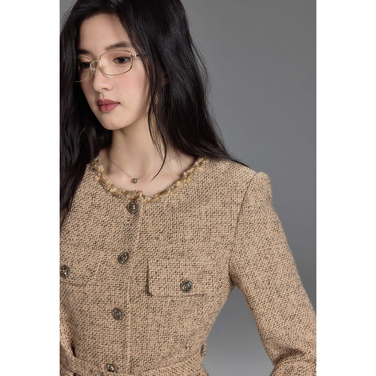 贰羊设计【汐棠】复古千金小香风外套女收腰短款正肩气质上衣,淘宝优惠券,粉丝福利购,淘宝优惠卷