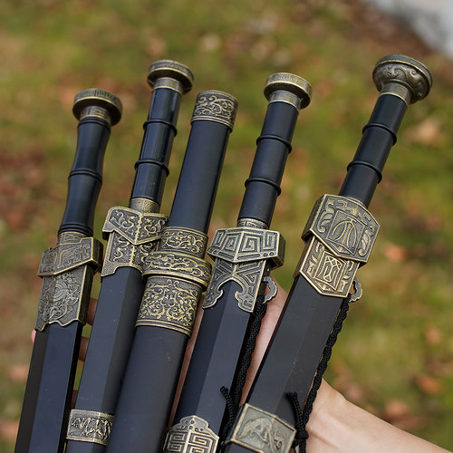 高端汉剑摆件模型玩具茶刀剑男孩成人送礼物秦始皇越王铁未开刃 - 图3