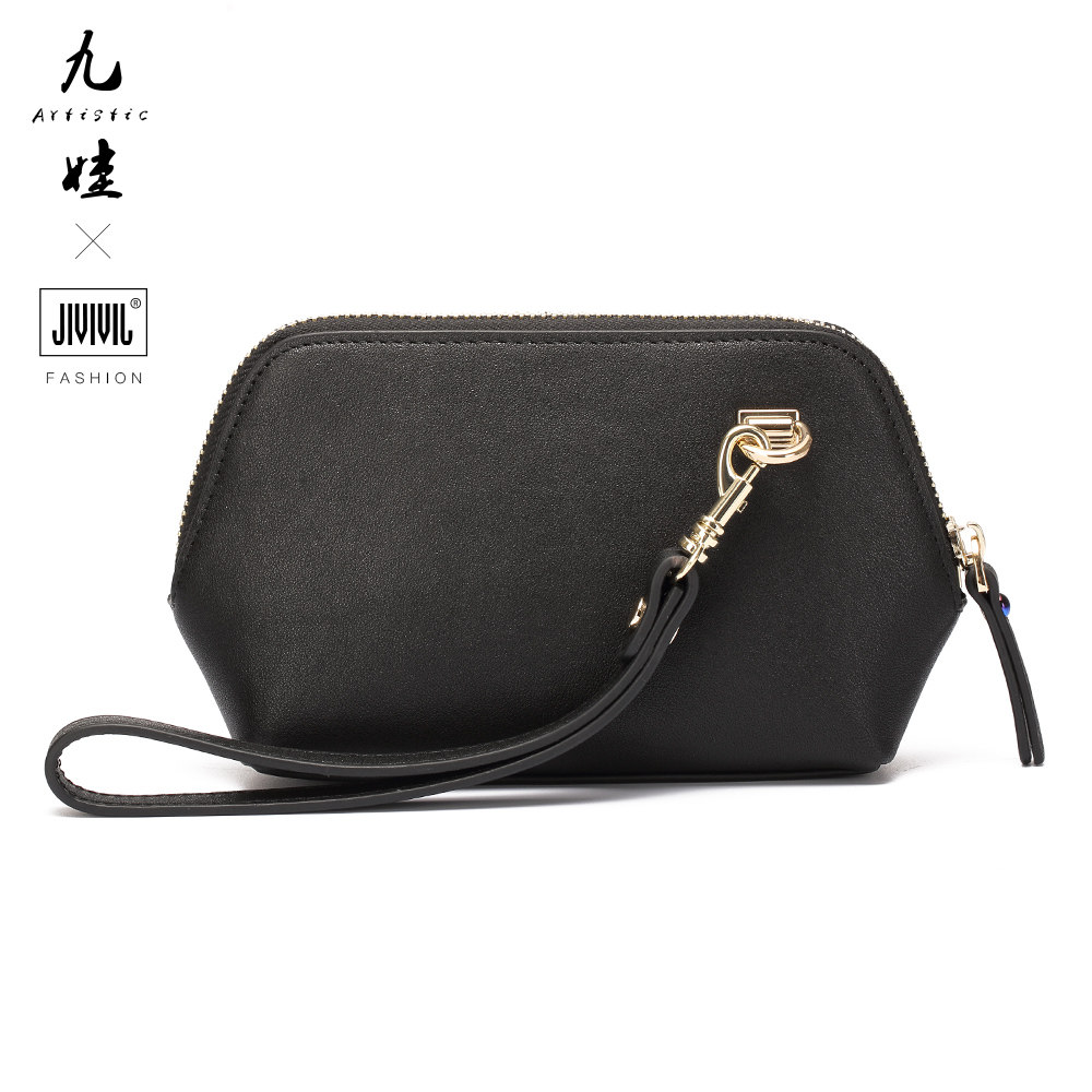 真皮大容量可放手机手包女化妆包 JIVIVIL女士包袋