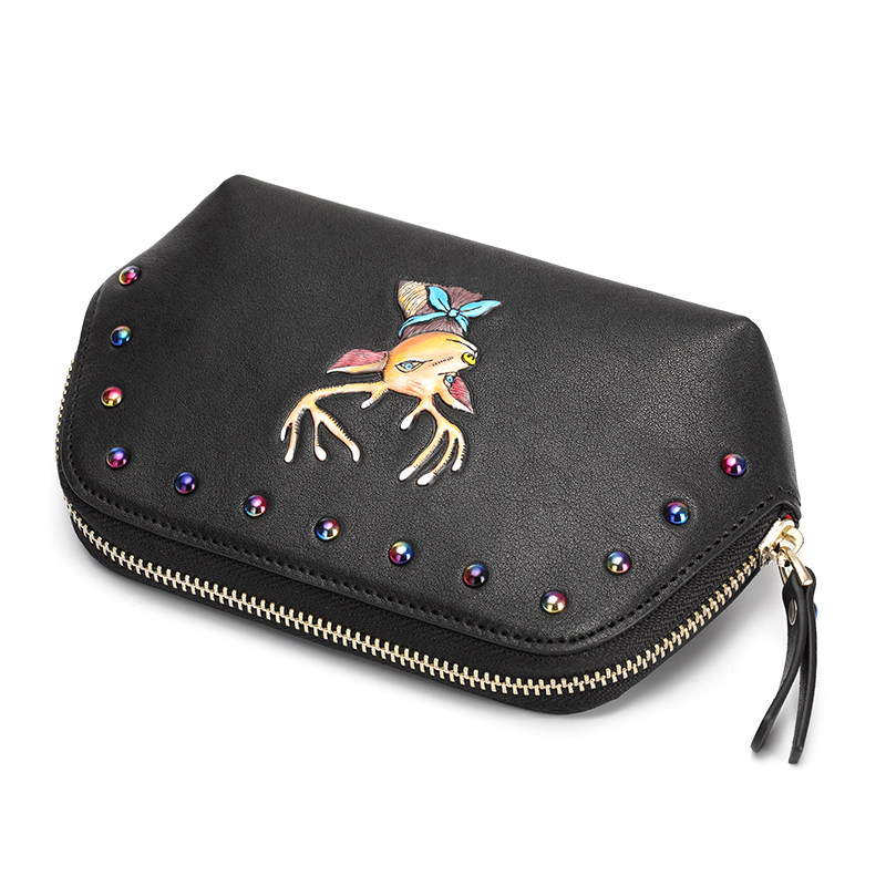 真皮大容量可放手机手包女化妆包 JIVIVIL女士包袋