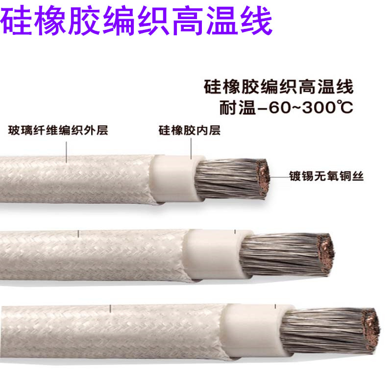 G500度云母高温线YG硅橡胶编织高温电线1/2/4/6/10平方电磁加热线 - 图0