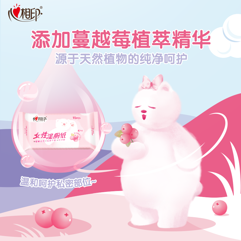 心相印湿厕纸女性专用便携小包清洁湿巾擦屁屁女士孕妇湿纸巾10抽