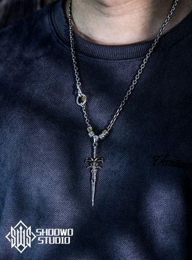 魔兽世界霜之哀伤羊头剑纯银吊坠