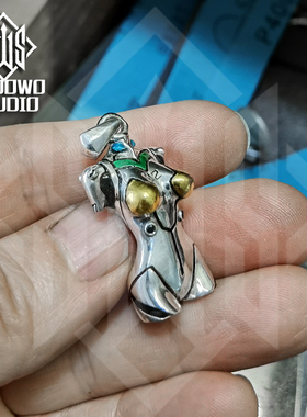 手午原创｜EVA明日香战斗服纯银吊坠项链把玩男贴金宝石珐琅限量