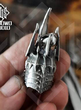 手午原创｜魔兽世界纯银925巫妖王阿尔萨斯头盔吊坠项链部落联盟