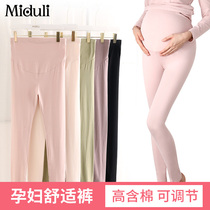 Pregnant Woman Autumn Pants Spring Autumn Underwear With Lining Pants Autumn Winter Sleeping Pants External Threading Pants With Underpants Fall Big Code Warm Cotton Wool Trousers