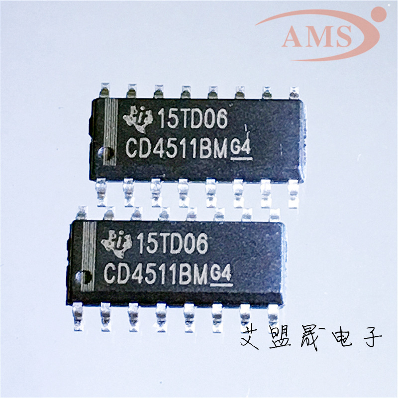 CD4511BM CD4511 SOP16贴片CMOS制程/锁存器/译码驱动器 全新现货 - 图1