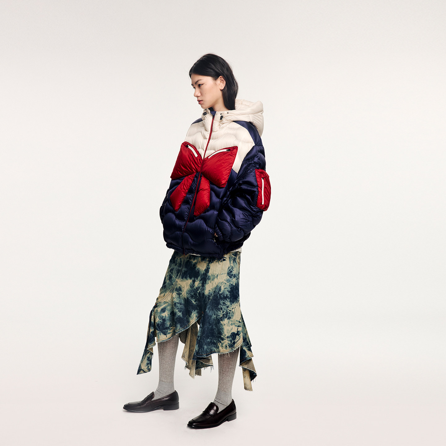 UOOYAA/乌丫2025冬季新款经典蝴蝶结户外鹅绒羽绒服