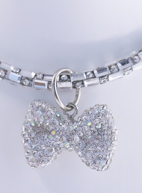 宠物满钻蝴蝶结项圈sparkling pet collar 轻奢闪亮宠物饰品