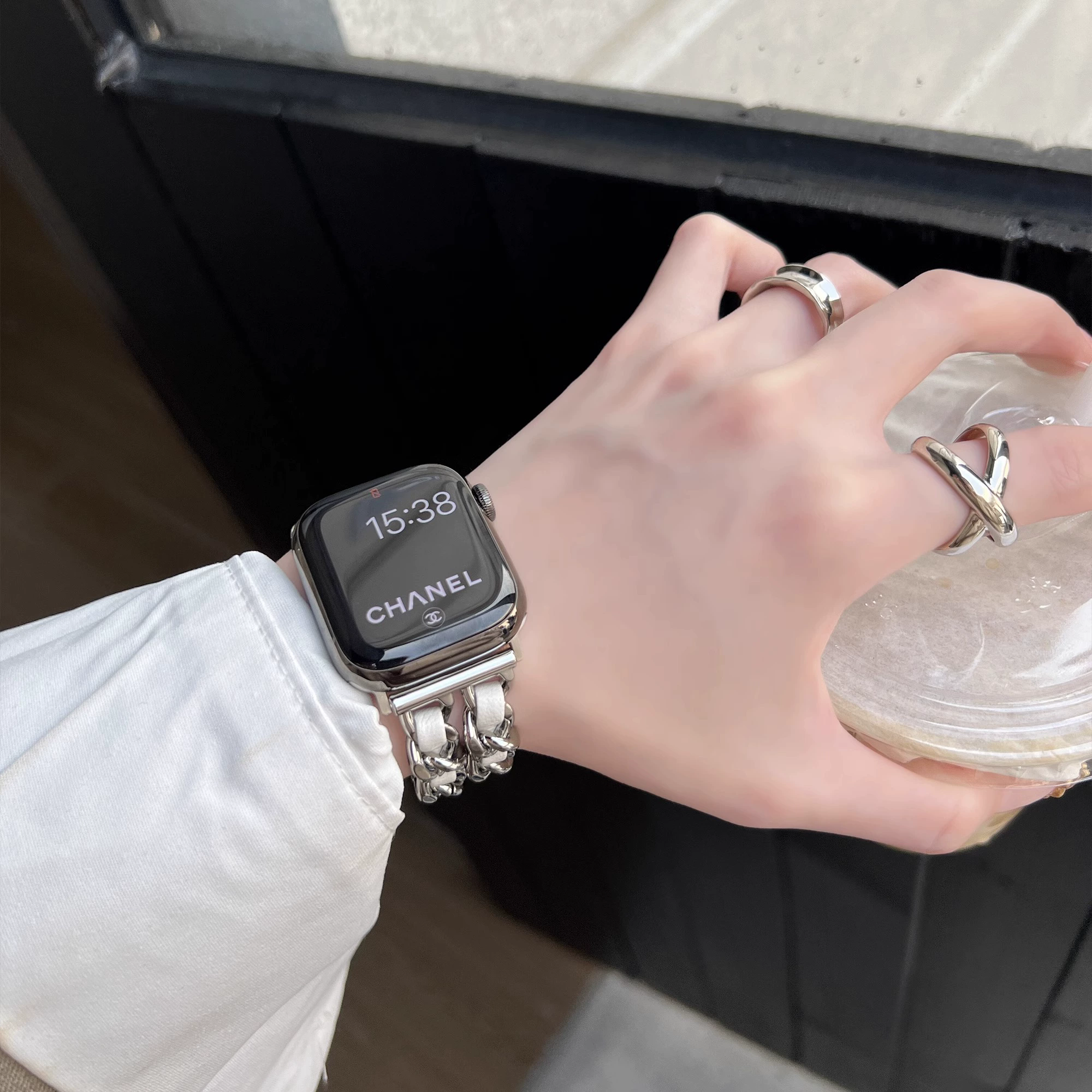 iwatch表带高级感小香风金属真皮适用苹果手表applewatch小众女款,淘宝优惠券,粉丝福利购,淘宝优惠卷