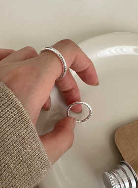 光面不规则开口指环S925纯银气质