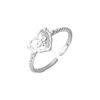 S925 sterling silver love bow open ring Japanese and Korean