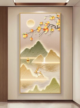 福禄新款新中式玄关装饰画