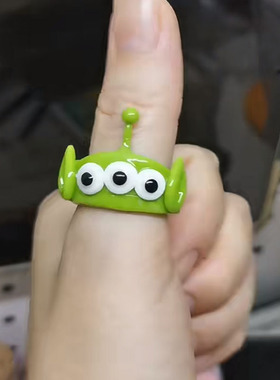 小怪兽可爱卡通金属滴油开口戒