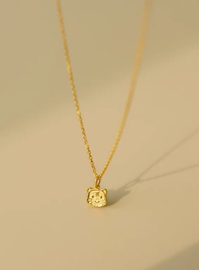 沙金小老虎｜仿硬金锁骨项链吊坠手链坠本命年幸运男女铜