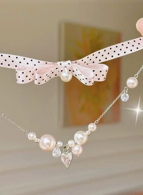 小红书同款蝴蝶结珍珠项链女2026新款爆款轻奢小众设计感锁骨链