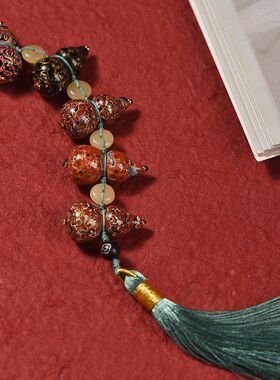 非遗手工大漆小葫芦挂件车挂工艺品福州漆器特色礼品挂饰文玩小件