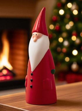 圣诞老人雪人摆件手工搪胶工艺萌趣节日氛围客厅橱窗装饰暖冬礼物