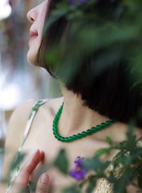 新中式天然红玛瑙轻奢优雅锁骨链