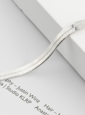 【意大利】s925纯银刀片蛇骨链