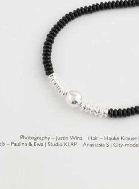 【韩国】s925纯银玛瑙转运珠项链