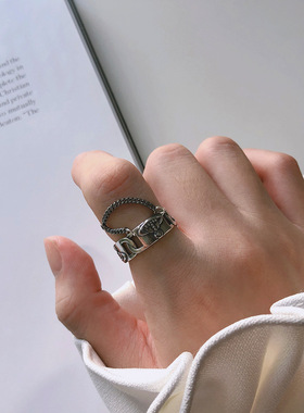 ins复古街头潮人嘻哈星球戒指