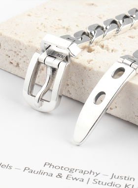 韩国大门925纯银皮项链女重工