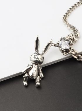 s925小兔子项链时尚网红潮皇冠