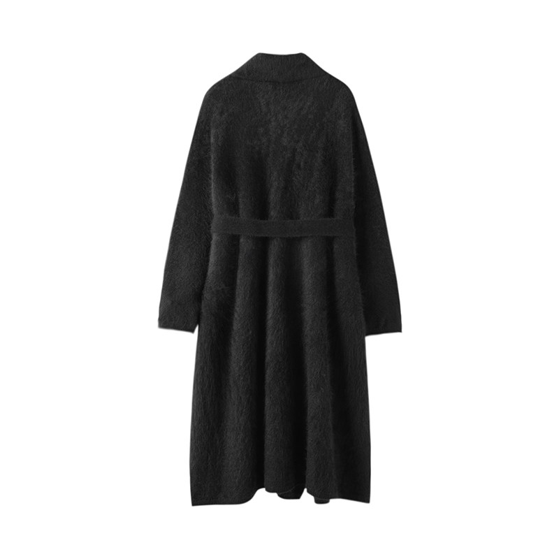 自带气质款！百分百纯山羊绒拉绒工艺黑色中长款开衫外套,淘宝优惠券,粉丝福利购,淘宝优惠卷