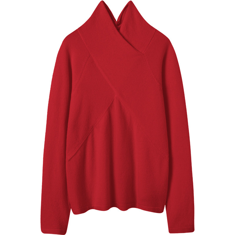 漂亮炸了！怎么搭配都很美！交叉领羊绒衫女纯羊绒毛衣针织打底衫,淘宝优惠券,粉丝福利购,淘宝优惠卷