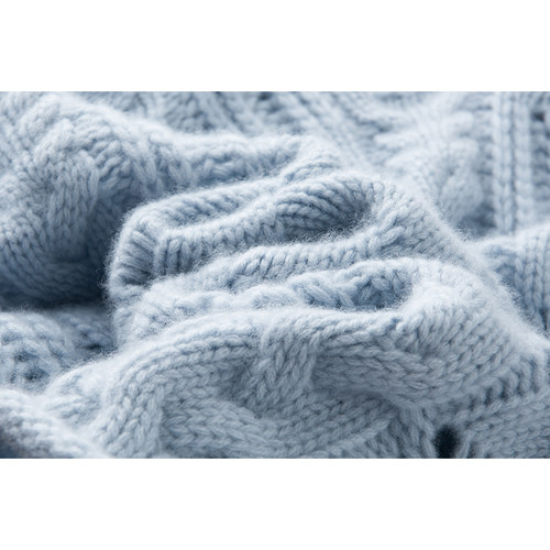 素年锦时！100%纯山羊绒衫女镂空秋冬半高领时尚纯色针织衫 - 图1