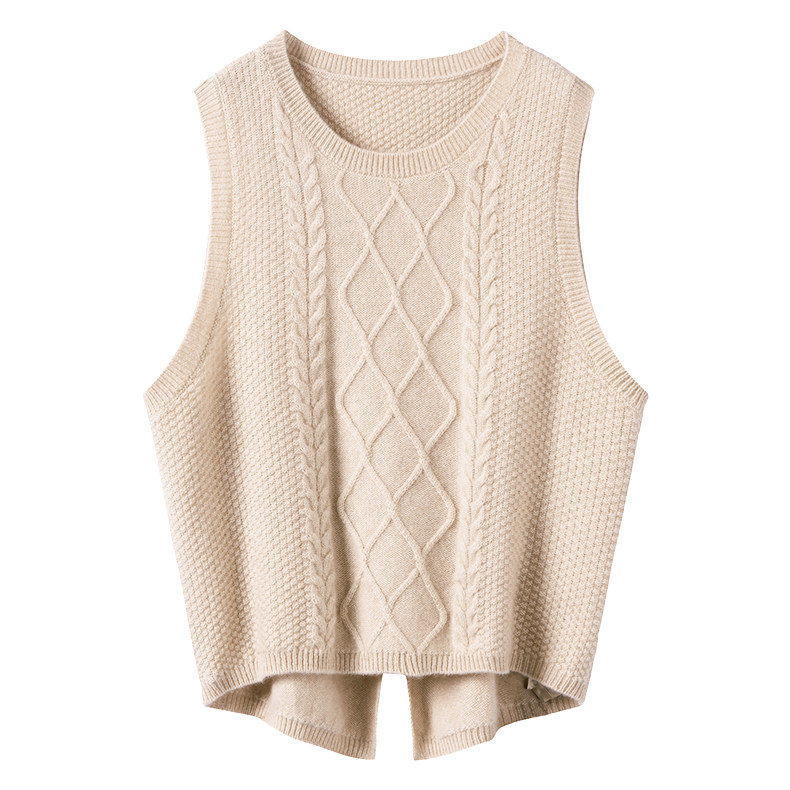 不容错过！好搭~针织山羊绒衫女马甲无袖后开叉纯羊绒打底衫秋冬,淘宝优惠券,粉丝福利购,淘宝优惠卷