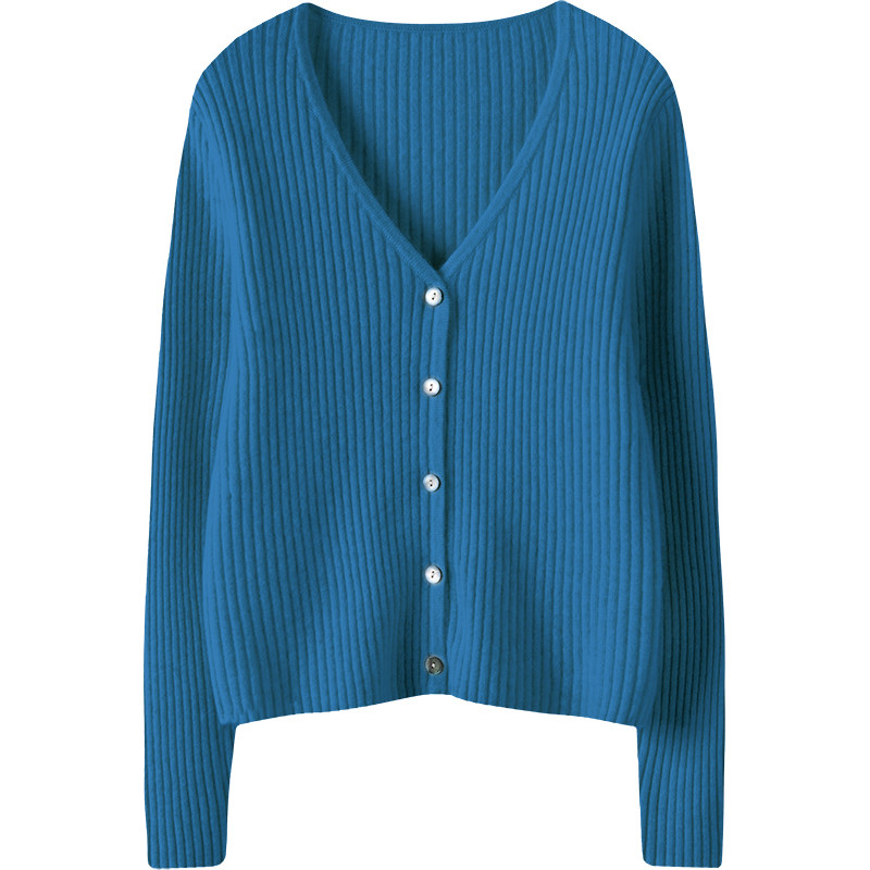 腔调范儿骨感十足！纯羊绒开衫女V领坑条修身短款羊绒毛衣女外套,淘宝优惠券,粉丝福利购,淘宝优惠卷