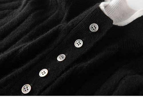 精致知性优雅！山羊绒衫女纯羊绒毛衣针织打底衫套头秋冬新款 - 图0