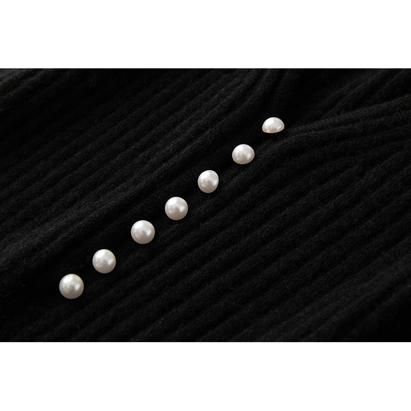 爆美的节奏！简约好穿珍珠扣V领纯羊绒针织开衫女喇叭袖秋冬毛衣,淘宝优惠券,粉丝福利购,淘宝优惠卷