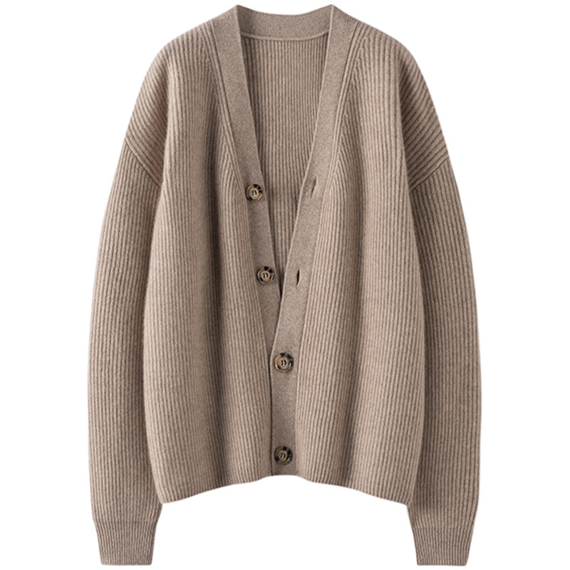 无可替代！太好穿了~加厚V领山羊绒开衫女纯羊绒毛衣针织开衫外套,淘宝优惠券,粉丝福利购,淘宝优惠卷