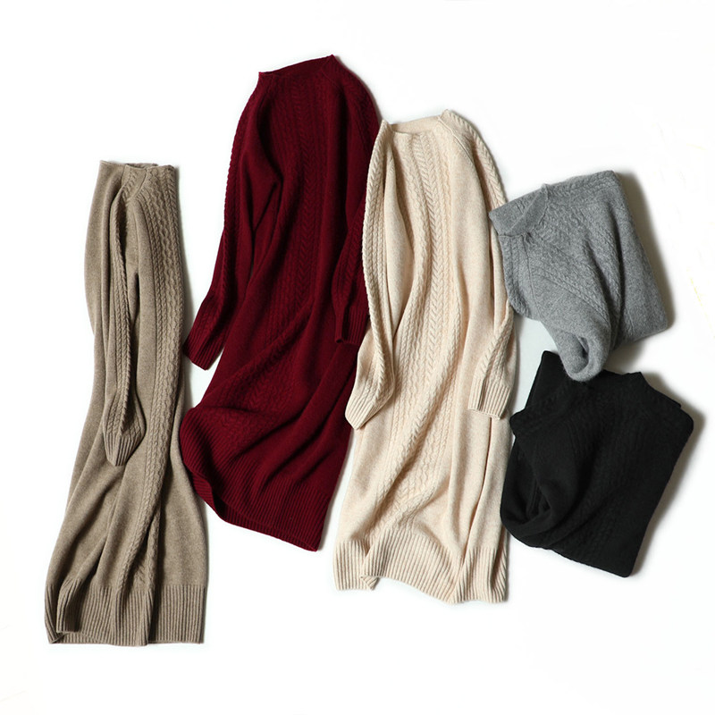 重工宫廷风！半高领羊绒衫女中长款加厚纯山羊绒连衣裙过膝毛衣冬,淘宝优惠券,粉丝福利购,淘宝优惠卷