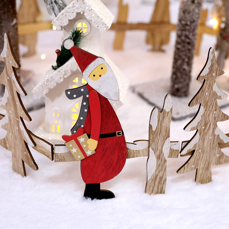 圣诞节装饰用品圣诞树下底部装饰木质围栏摆件商场酒店场景布置品 - 图2
