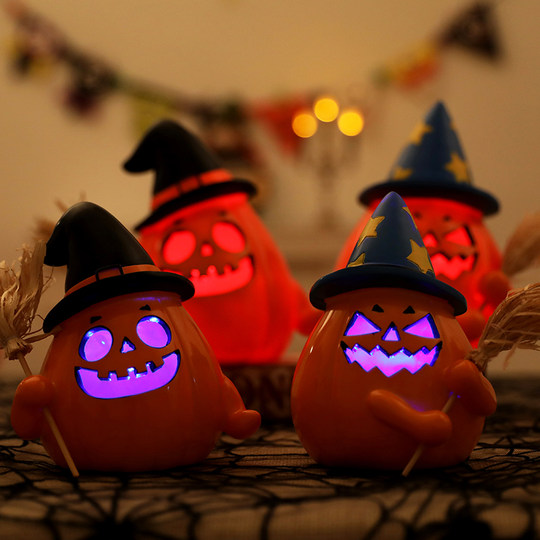 Halloween Glowing Pumpkin Lantern Window Supplies Ghost Festival