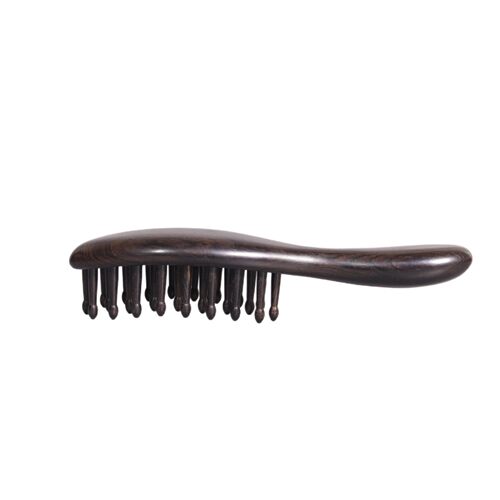 Purple Sandalwood Sheep Horn Head Massage Comb with Teeth E - 图3