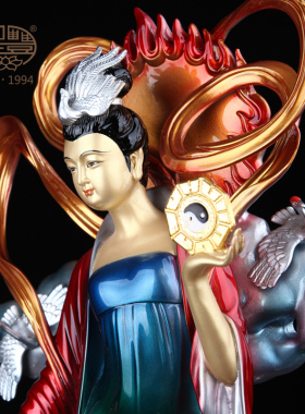 纯铜圣母供奉寺庙摆件