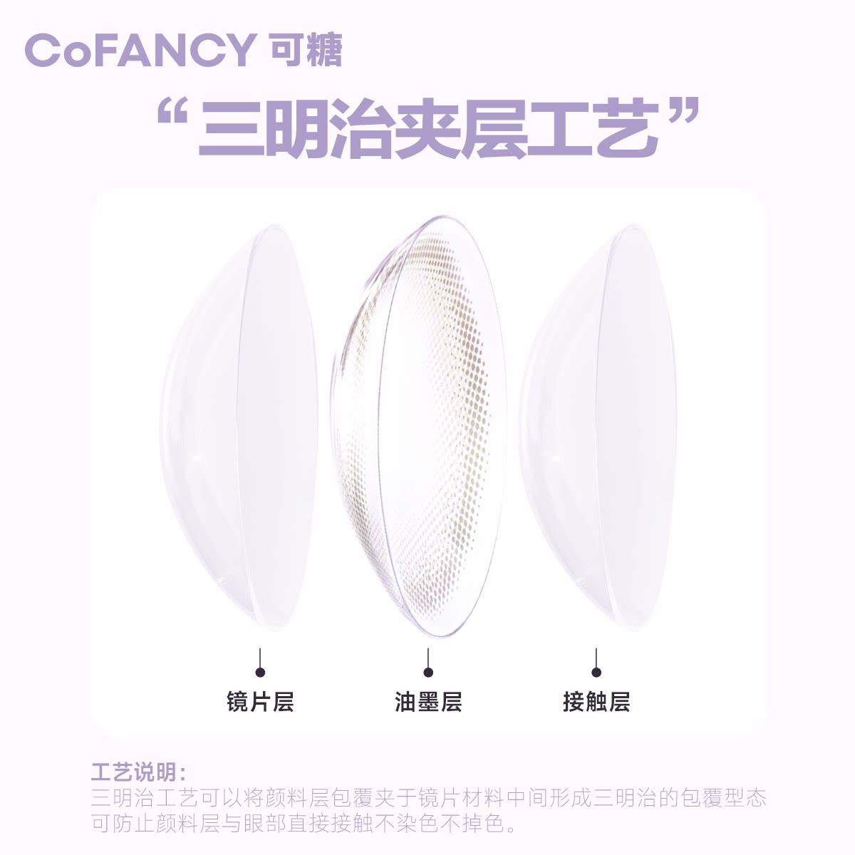 COFANCY可糖三明治美瞳日抛10片隐形眼镜探险冰滴黑茶
