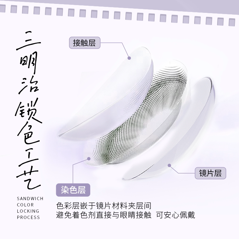 【年度新品】拉拜诗美瞳花嫁日抛硅水凝胶6片装彩色隐形近视眼镜