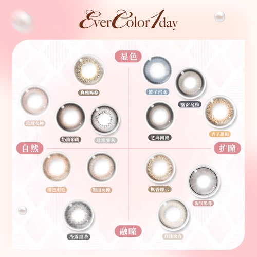 Японские контактные линзы Aisei Evercolo ежедневно бросают 10 штук жемчужного бежевого контактных линз