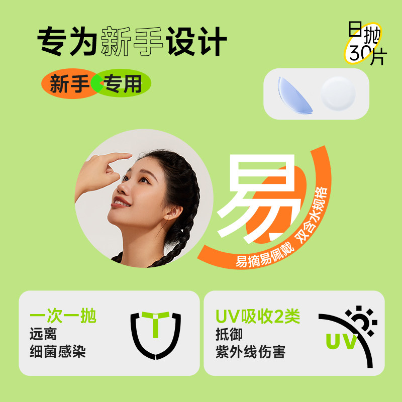 ophthalab欧舒天每日U新透明片隐形眼镜日抛30/5片双含水 适日实拍商品图