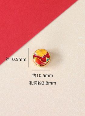 铜镀金手绳diy配珠大孔