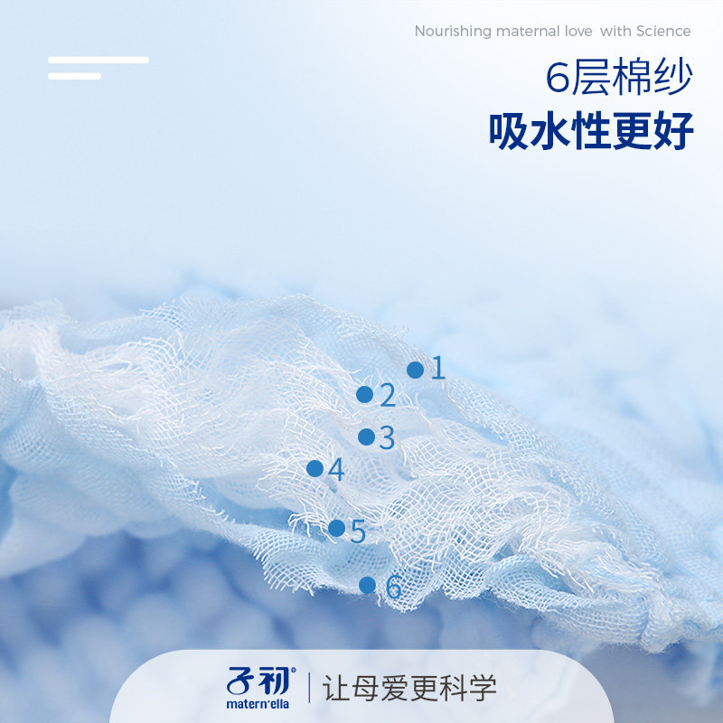 子初婴儿浴巾纯棉纱布超柔吸水新生 子初嘟嘟浴巾