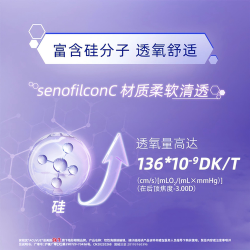 【限时优惠】强生悦氧月抛3片装隐形近视眼镜硅水凝胶安视优旗舰 - 图1