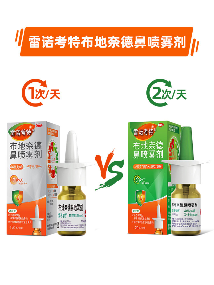 2盒雷诺考特布地奈德鼻炎药专用药 阿里健康大药房鼻